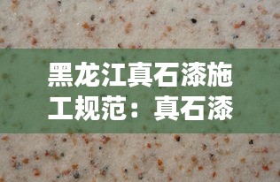 黑龙江真石漆施工规范：真石漆施工标准 