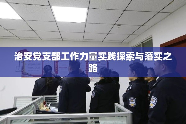 治安党支部工作力量实践探索与落实之路