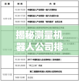 揭秘测量机器人公司排行榜，业界权威排名一网打尽！